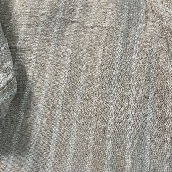 Me & Gee Linen Tunic Womens L/XL Beige Stripe Made in Italy Boho Coastal - Picture 7 of 7